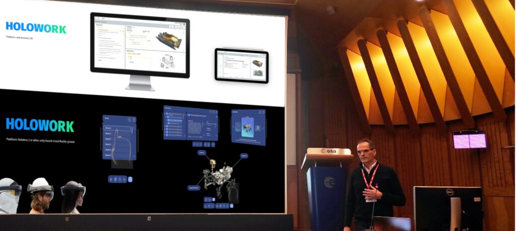 Udo Corleis (Radiusmedia) präsentiert den Smart Service "HoloWork"